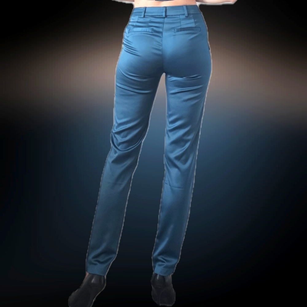 JLUXLABEL Teal High-Rise Straight Leg Pants